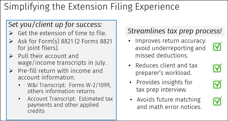 Simplifying the extension filing experience chart